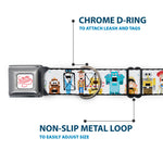 Pixar TIS THE SEASON Script Full Color White/Red Seatbelt Buckle Collar - Pixar Holiday Collection Nutcracker Characters Lineup/Stars White/Blues