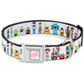 Load image into Gallery viewer, Pixar TIS THE SEASON Script Full Color White/Red Seatbelt Buckle Collar - Pixar Holiday Collection Nutcracker Characters Lineup/Stars White/Blues