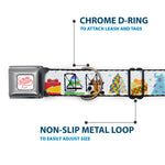 Pixar TIS THE SEASON Script Full Color White/Red Seatbelt Buckle Collar - Pixar Holiday Collection Character Gifts Lineup/Stars White/Blues