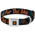 Load image into Gallery viewer, Woody Sherriff Star Reverse Brushed Seatbelt Buckle Collar - Woody REACH FOR THE SKY Denim Blue Print