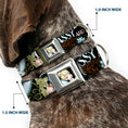 Load image into Gallery viewer, Tinker Bell Sketch Full Color Black Seatbelt Buckle Collar - Tinker Bell Floral Collage CLASSY AND SASSY