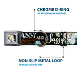 Tinker Bell Sketch Full Color Black Seatbelt Buckle Collar - Tinker Bell Floral Collage CLASSY AND SASSY