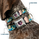 Maleficent Face2 Full Color Light Pink Glow Seatbelt Buckle Collar - Princess Aurora & Maleficent Scenes