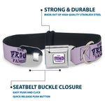 THE PROUD FAMILY Title Logo Full Color White/Purple Seatbelt Buckle Collar - THE PROUD FAMILY Title Logo Purples