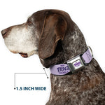 THE PROUD FAMILY Title Logo Full Color White/Purple Seatbelt Buckle Collar - THE PROUD FAMILY Title Logo Purples