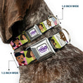 Load image into Gallery viewer, THE PROUD FAMILY Title Logo Full Color White/Purple Seatbelt Buckle Collar - The Proud Family 6-Character Block Poses
