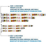 THE PROUD FAMILY Title Logo Full Color White/Purple Seatbelt Buckle Collar - The Proud Family 6-Character Block Poses