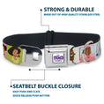 Load image into Gallery viewer, THE PROUD FAMILY Title Logo Full Color White/Purple Seatbelt Buckle Collar - The Proud Family 6-Character Block Poses