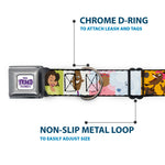 THE PROUD FAMILY Title Logo Full Color White/Purple Seatbelt Buckle Collar - The Proud Family 6-Character Block Poses