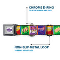 Load image into Gallery viewer, THE PROUD FAMILY Title Logo Full Color White/Purple Seatbelt Buckle Collar - The Proud Family PROUD SNACKS Logo Blocks Multi Color