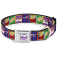 Load image into Gallery viewer, THE PROUD FAMILY Title Logo Full Color White/Purple Seatbelt Buckle Collar - The Proud Family PROUD SNACKS Logo Blocks Multi Color