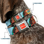 MOANA Title Logo Full Color Orange/White Seatbelt Buckle Collar - Moana ISLAND GIRL Rainbow Pose Blue/Multi Color