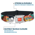 Load image into Gallery viewer, MOANA Title Logo Full Color Orange/White Seatbelt Buckle Collar - Moana ISLAND GIRL Rainbow Pose Blue/Multi Color