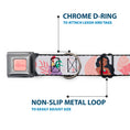 Load image into Gallery viewer, MOANA Title Logo Full Color Pinks Seatbelt Buckle Collar - Moana and Hei Hei Poses with Flowers Beige/Orange