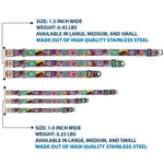 MOANA Title Logo Full Color Orange/Blue Seatbelt Buckle Collar - Moana MAKE WAVES Scene Blocks Blues/Orange