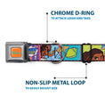 Load image into Gallery viewer, MOANA Title Logo Full Color Orange/Blue Seatbelt Buckle Collar - Moana MAKE WAVES Scene Blocks Blues/Orange