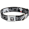 Load image into Gallery viewer, Simba Face Full Color Black/White/Red Seatbelt Buckle Collar - Lion King Scar Poses White/Black