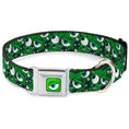 Load image into Gallery viewer, Monsters Eye CLOSE-UP Seatbelt Buckle Collar - Monsters Inc. Eye Collage Weathered Greens/Blues