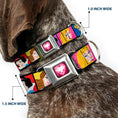 Load image into Gallery viewer, Princess Gem Heart Full Color Black Pink Seatbelt Buckle Collar - Disney Princess Blocks