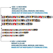 Princess Gem Heart Full Color Black/Pink Seatbelt Buckle Collar - Princess Pose/Princess & Prince Scene Grays/Multi Color