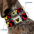 Load image into Gallery viewer, Mickey Mouse Ears Full Color Yellow/Black Seatbelt Buckle Collar - Mickey Mouse Ears Icon Blocks Red/Black/Yellow