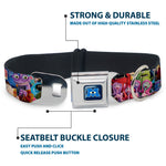 Monsters University Logo Full Color Blue White Seatbelt Buckle Collar - Monsters University Monsters Stacked