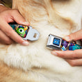 Load image into Gallery viewer, Monsters University Logo Full Color Blue White Seatbelt Buckle Collar - Monsters University Monsters Stacked