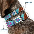 Load image into Gallery viewer, The Little Mermaid Sea Flower Full Color Blue/Purple Seatbelt Buckle Collar - The Little Mermaid Live Action Ariel Under the Sea Poses Blues