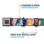 Princess Jewels Full Color Black/Multi Color Seatbelt Buckle Collar - Disney Princess Poses/Castle Blocks
