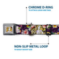 Load image into Gallery viewer, Rapunzel Sketch Full Color Seatbelt Buckle Collar - Rapunzel Poses/Floral Collage Sketch Purple