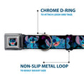 Load image into Gallery viewer, Stitch Smiling CLOSE-UP Full Color Seatbelt Buckle Collar - Stitch 2-Expressions/2-Poses Tropical Flora Black/Purple-Blue Fade
