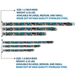 Stitch Smiling CLOSE-UP Full Color Black Seatbelt Buckle Collar - Lilo & Stitch 5-Scene Blocks