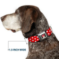 Load image into Gallery viewer, Minnie Mouse w Bow CLOSE-UP Full Color Black Red White Seatbelt Buckle Collar - Minnie Mouse Polka Dots Red/White