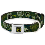 Rex Silhouette Full Colot Black Blue Green Seatbelt Buckle Collar - Buzz Poses/Stars LIKE A BUZZ