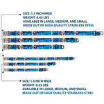 Frozen Elsa the Snow Queen Pose Snowflakes Full Color Blue White Seatbelt Buckle Collar - Anna & Elsa Poses/Castle & Mountains Blues