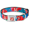 Load image into Gallery viewer, Ariel Face3 Full Color Blue Seatbelt Buckle Collar - Ariel Vivid Underwater Sparkle Poses/Castle