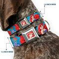 Load image into Gallery viewer, Ariel Face3 Full Color Blue Seatbelt Buckle Collar - Ariel & Flounder Vivid Underwater Poses