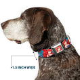 Load image into Gallery viewer, Ariel Face3 Full Color Blue Seatbelt Buckle Collar - Ariel & Flounder Vivid Underwater Poses