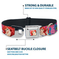 Load image into Gallery viewer, Ariel Face4 Full Color Pink Blue Seatbelt Buckle Collar - Ariel/Flounder/Fish Trio Poses Pinks