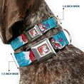 Load image into Gallery viewer, Ariel Face4 Full Color Pink Blue Seatbelt Buckle Collar - ARIEL Sketch Poses Blues/Lavender