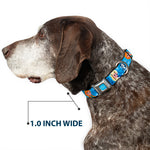 FROZEN Logo Full Color Blues Seatbelt Buckle Collar - Frozen Character Poses Blues