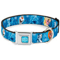 Load image into Gallery viewer, FROZEN Logo Full Color Blues Seatbelt Buckle Collar - Frozen Character Poses Blues