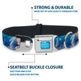 Load image into Gallery viewer, FROZEN Logo Full Color Blues Seatbelt Buckle Collar - Frozen Elsa the Snow Queen Poses/Snowflakes