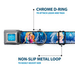 FROZEN Logo Full Color Blues Seatbelt Buckle Collar - Frozen Elsa the Snow Queen Poses/Snowflakes
