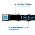 Load image into Gallery viewer, FROZEN Logo Full Color Blues Seatbelt Buckle Collar - Elsa the Snow Queen Poses PERFECT AND POWERFUL Blues/White