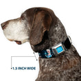 Load image into Gallery viewer, FROZEN Logo Full Color Blues Seatbelt Buckle Collar - Elsa the Snow Queen Poses PERFECT AND POWERFUL Blues/White
