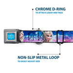 FROZEN Logo Full Color Blues Seatbelt Buckle Collar - Elsa the Snow Queen Poses/Castle & Snowy Mountains Blue-Pink Fade