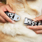 Mickey Mouse Face CLOSE-UP Full Color White Black Seatbelt Buckle Collar - Mickey Mouse Expressions Stacked White/Black