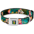Load image into Gallery viewer, Anna Silhouette Full Color Blues Green Pink Seatbelt Buckle Collar - Anna & Hans/Anna & Kristoff Poses