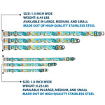 Frozen Sun Full Color Blue/Yellows Seatbelt Buckle Collar - Olaf Summertime Snapshots